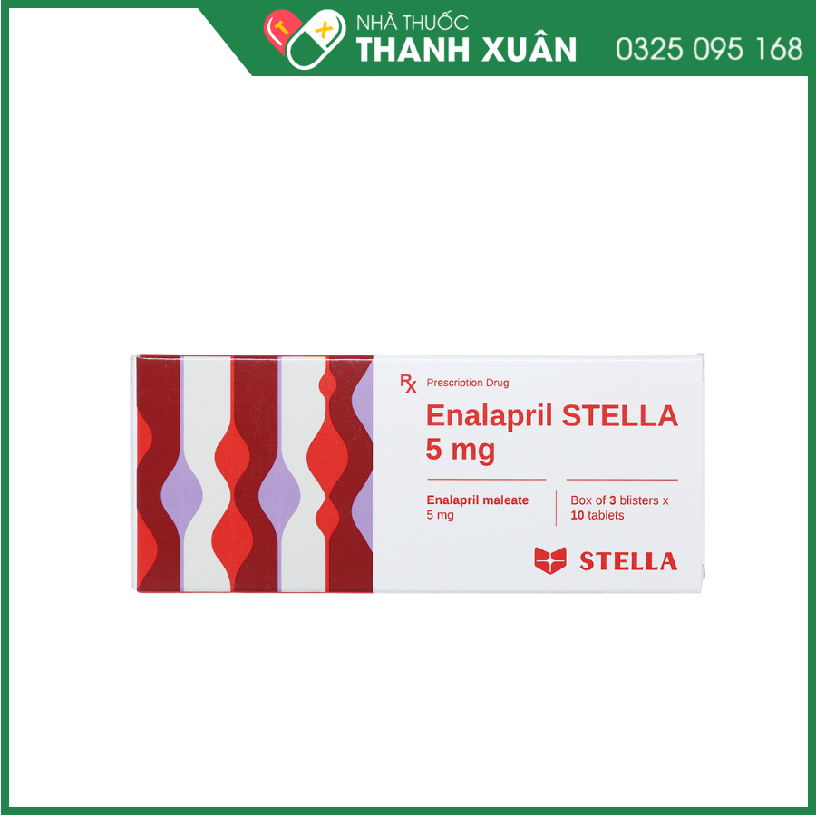 Enalapril Stella 5 mg điều trị tăng huyết áp, suy tim sung huyết